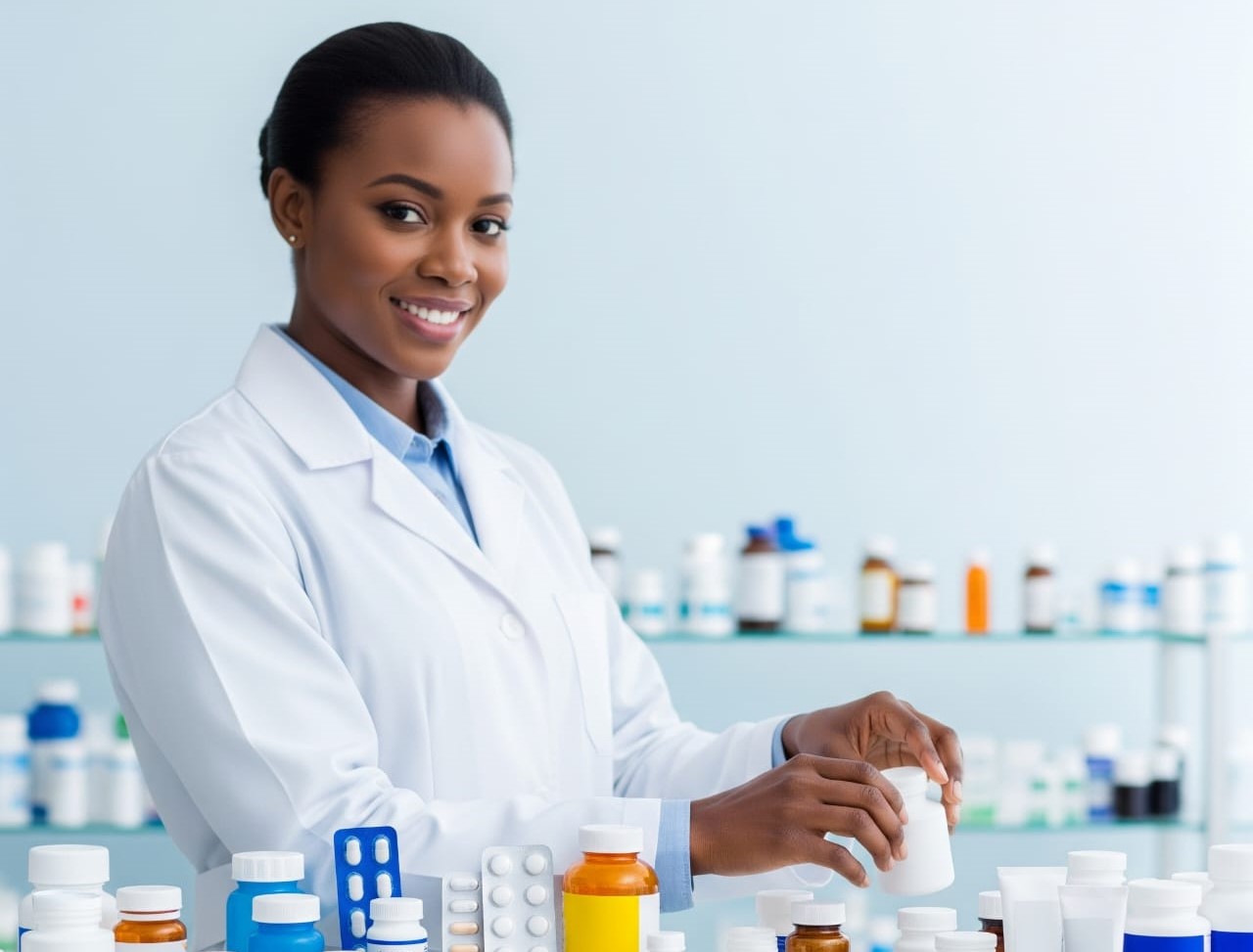 Krismek Pharmacy & Stores Ltd - Professional pharmacy interior with modern healthcare facilities and comprehensive product selection